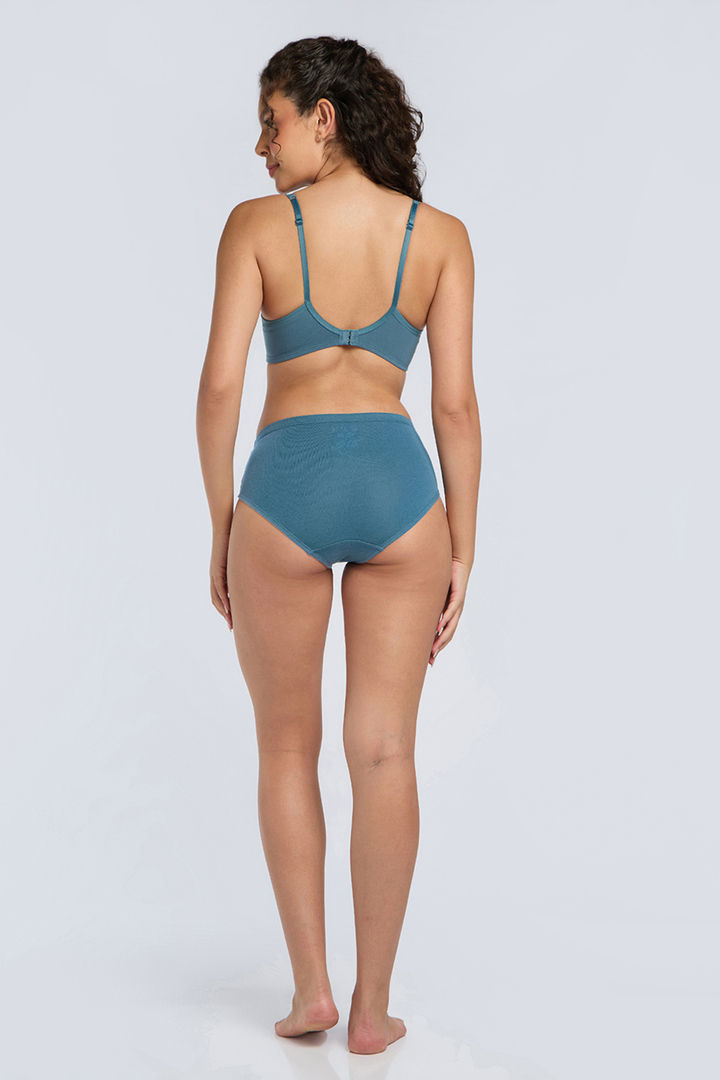 Amante Cotton Casuals Padded Non-Wired Solid T-Shirt Bra - Aegean Blue — image 6